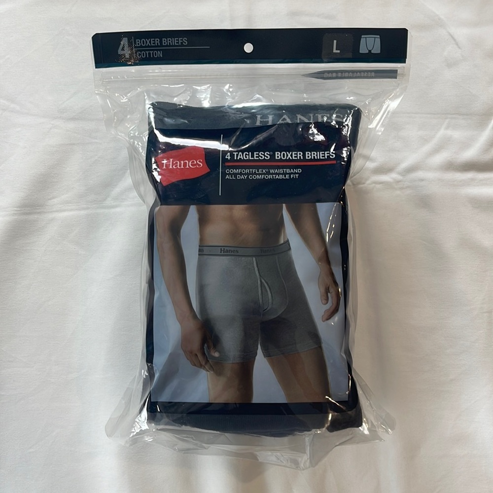 Hanes 4 pack tagless boxer briefs
